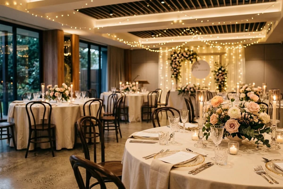 An elegant Adelaide function room dressed for an engagement party