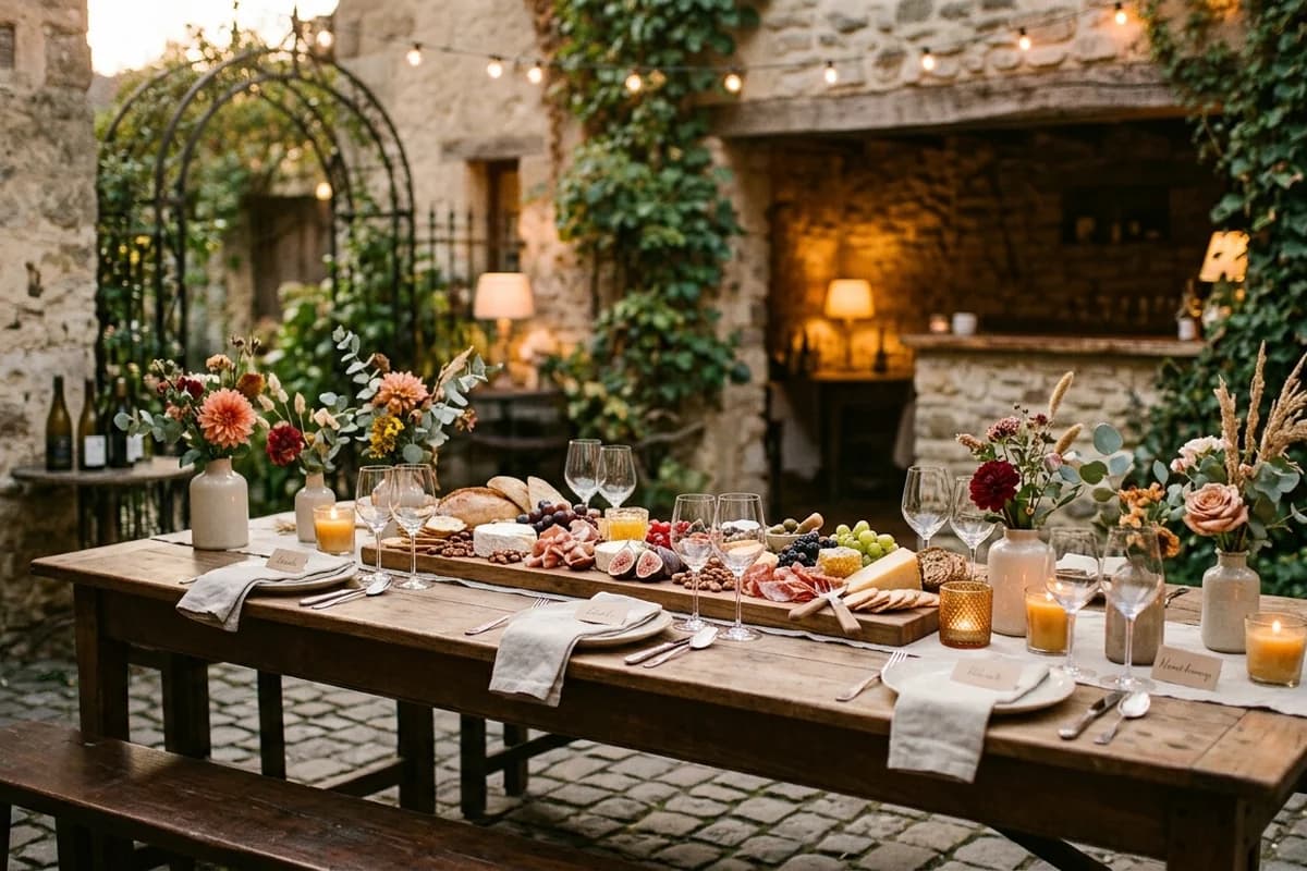 A small characterful Adelaide wine bar set for an intimate engagement party